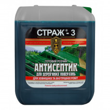 Антисептик по дереву СТРАЖ-3 готовый зеленый (5 л)