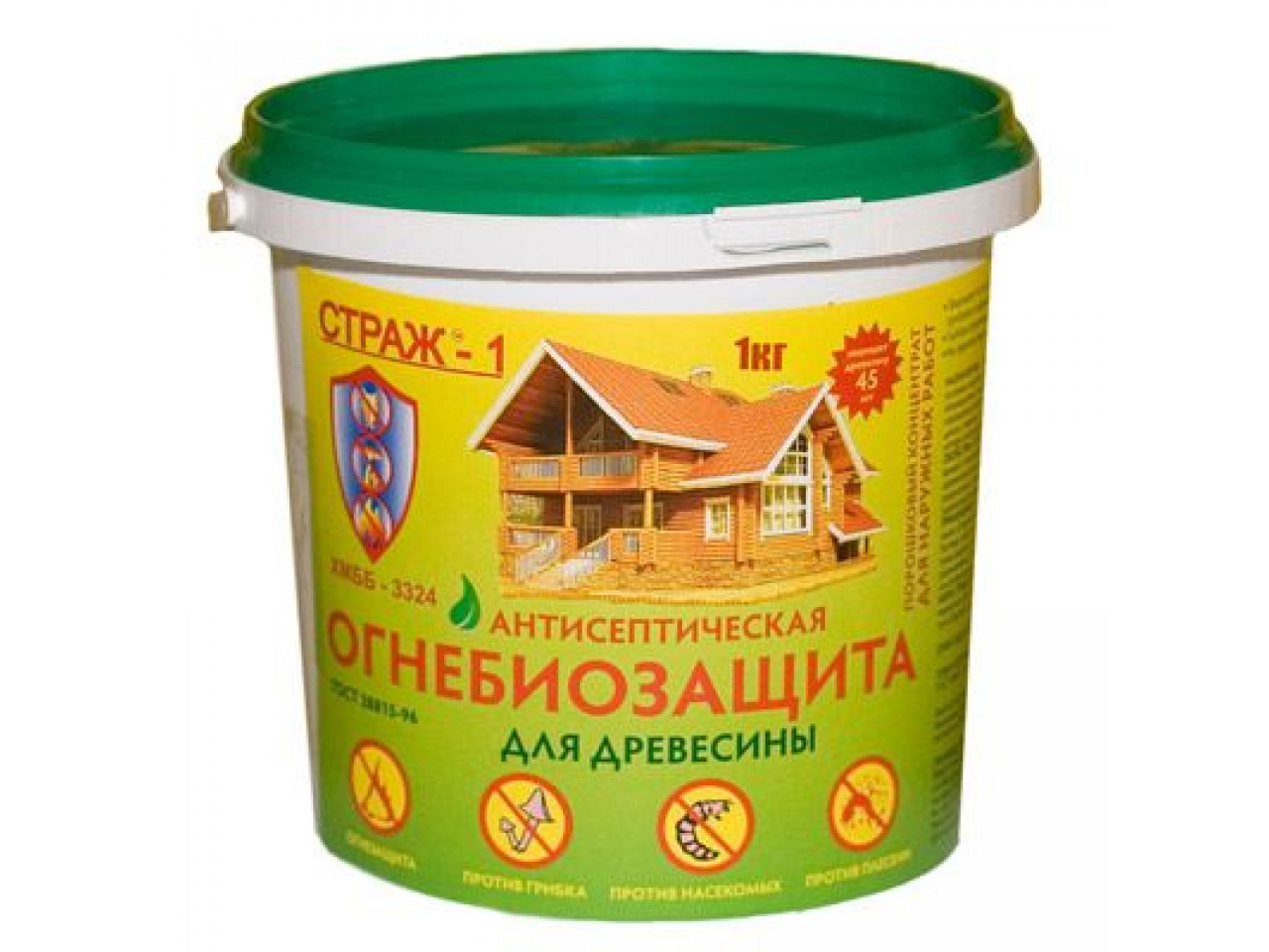 Огнебиозащита Страж-1 ХМББ сухая смесь (ведро 1 кг)