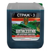 Антисептик по дереву СТРАЖ-3 готовый зеленый (10л)
