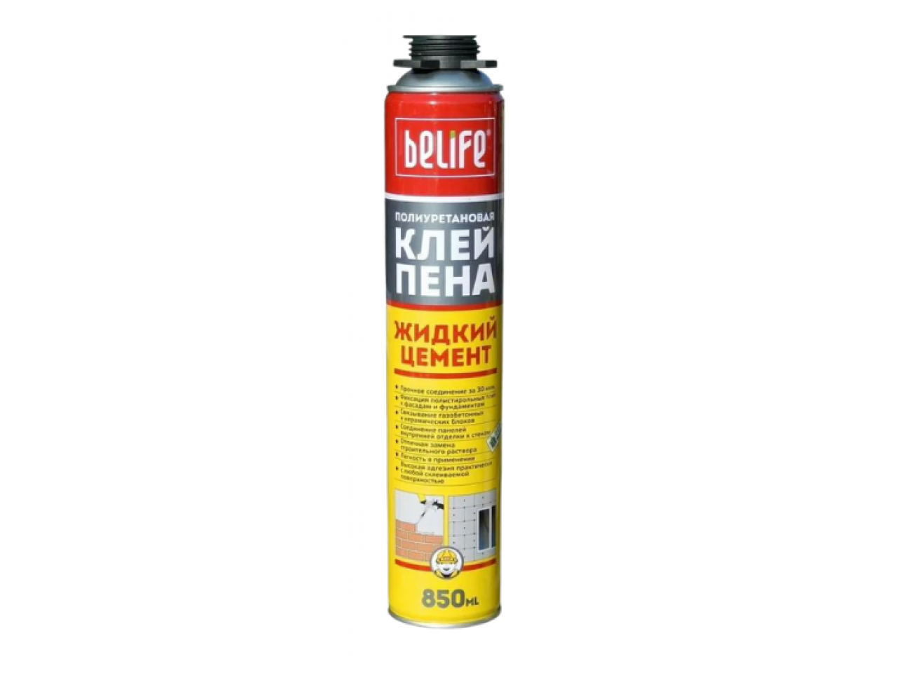 Пена-клей BELIFE PRO профессиональная (жидкий цемент) (850 мл)