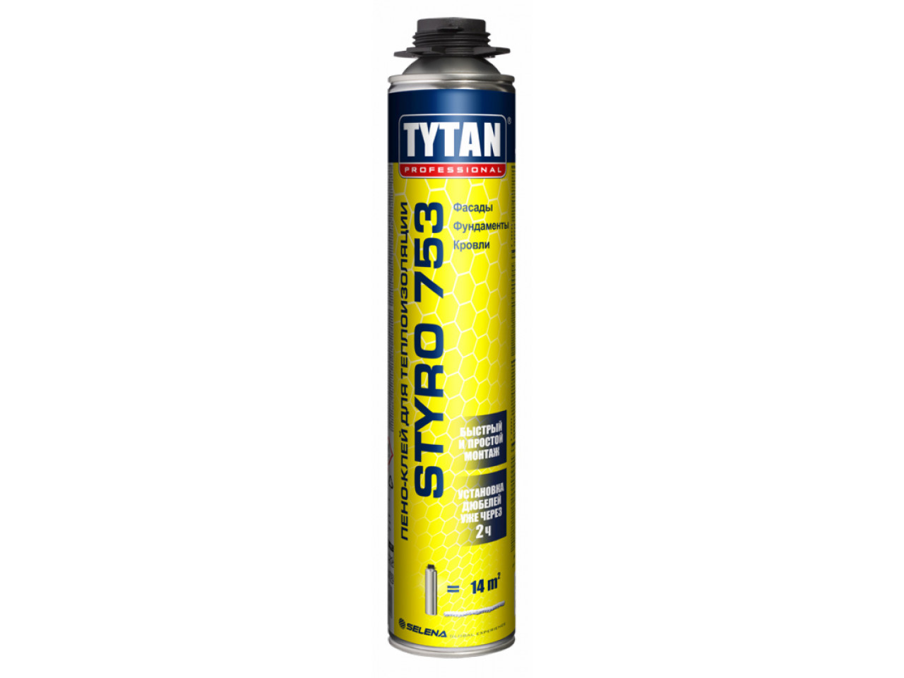Піна-клей професійна Tytan О2 STYRO 753 GUN В3 (Титан) (750 мл)