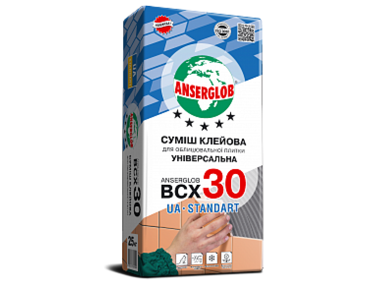 Клей для плитки Ансерглоб ВСХ-30 (Anserglob ВСХ-30) 25 кг