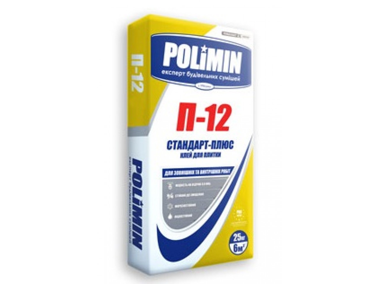 Клей для плитки Полімін П-12 (Polimin P-12) 25 кг