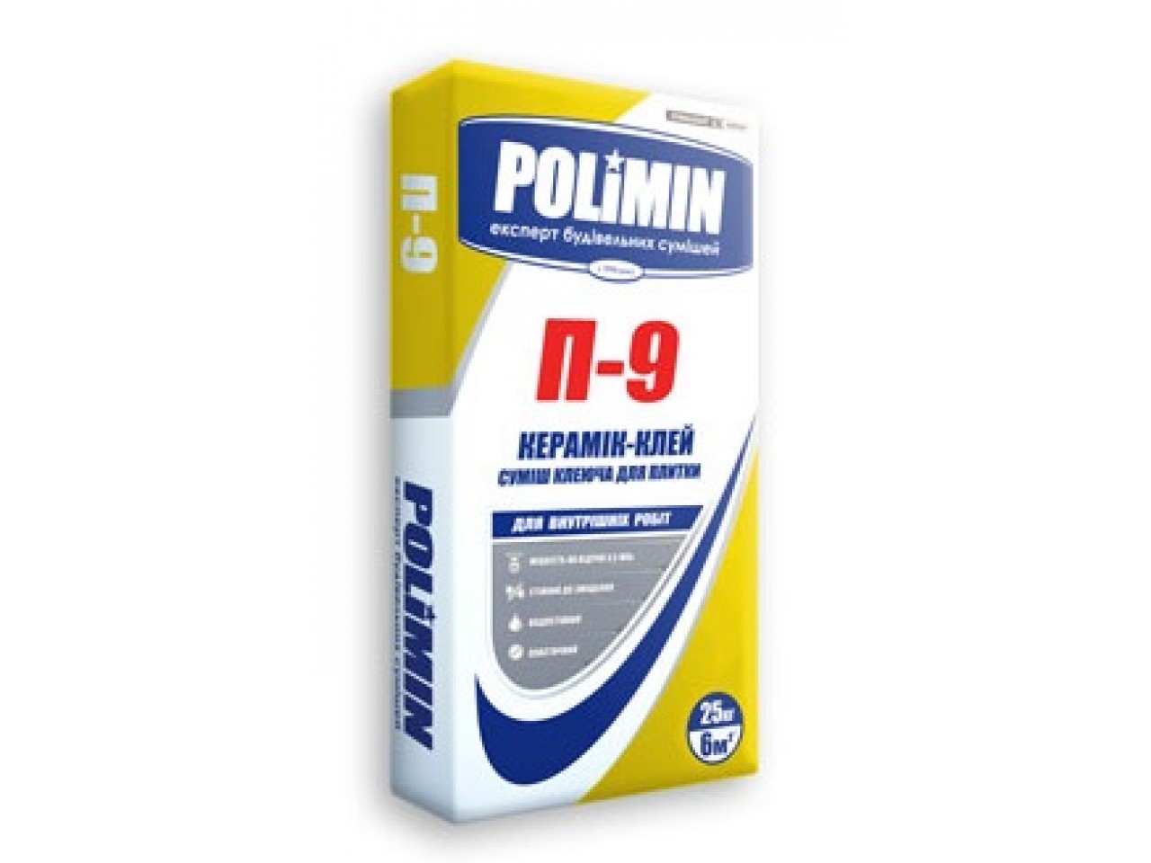Клей для плитки Полімін П-9 (Polimin P-9) 25 кг