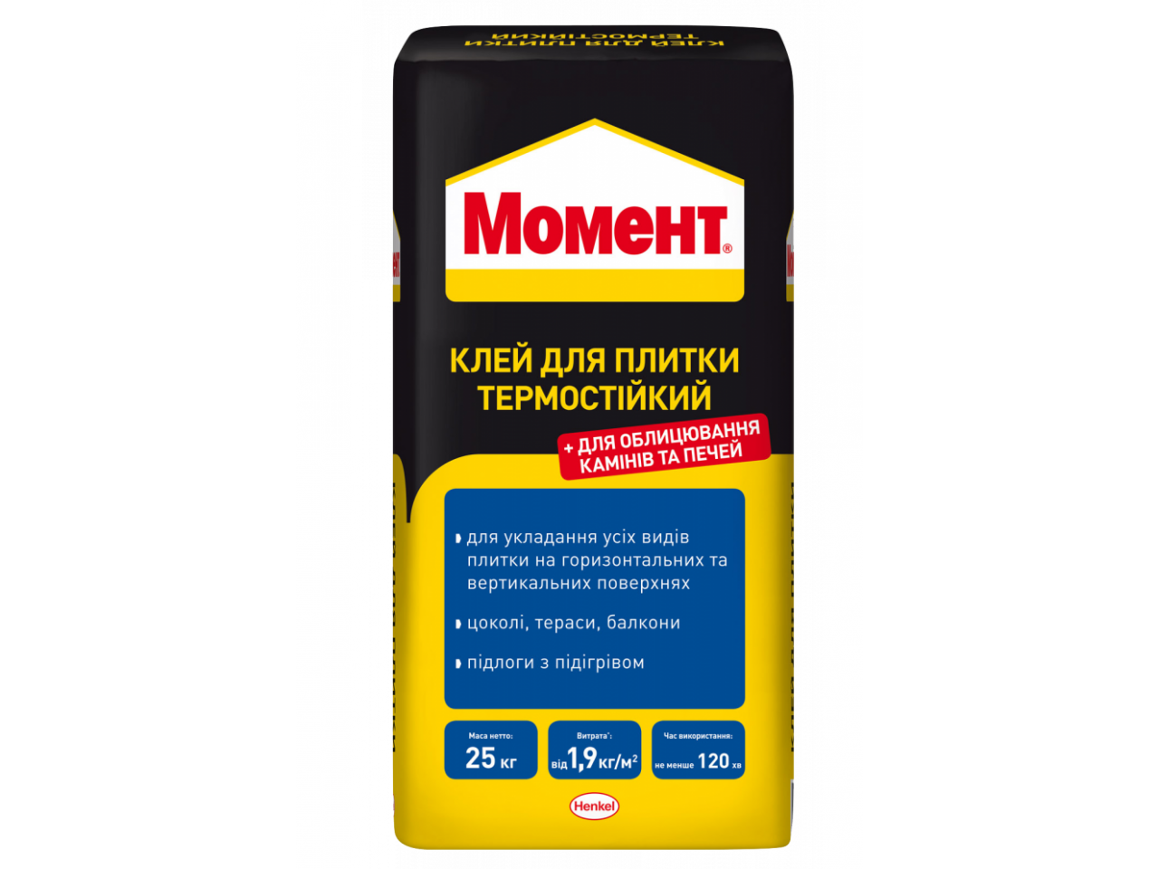 Клей для плитки термостійкий Момент 25 кг