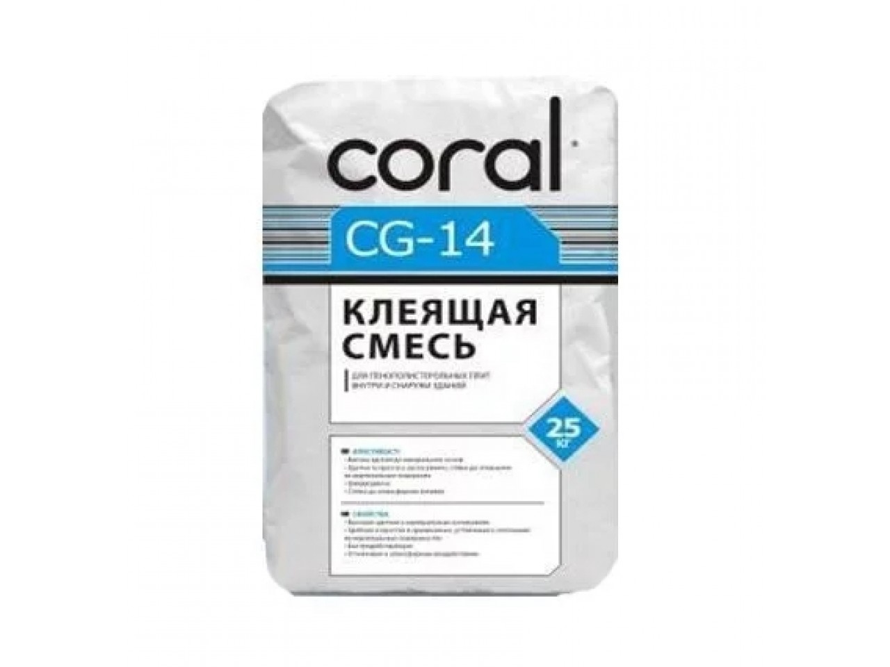 Клеящая смесь Корал ЦГ 14 (Coral CG 14) 25 кг (приклеивание)