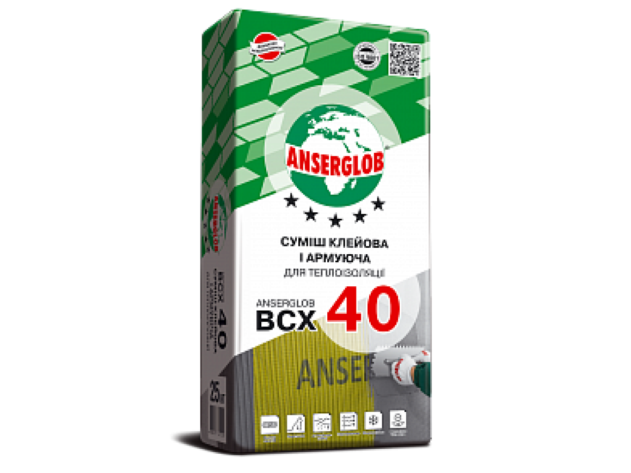 Клеюча суміш Ансерглоб 40 (Anserglob ВСХ-40) 25 кг (армування)