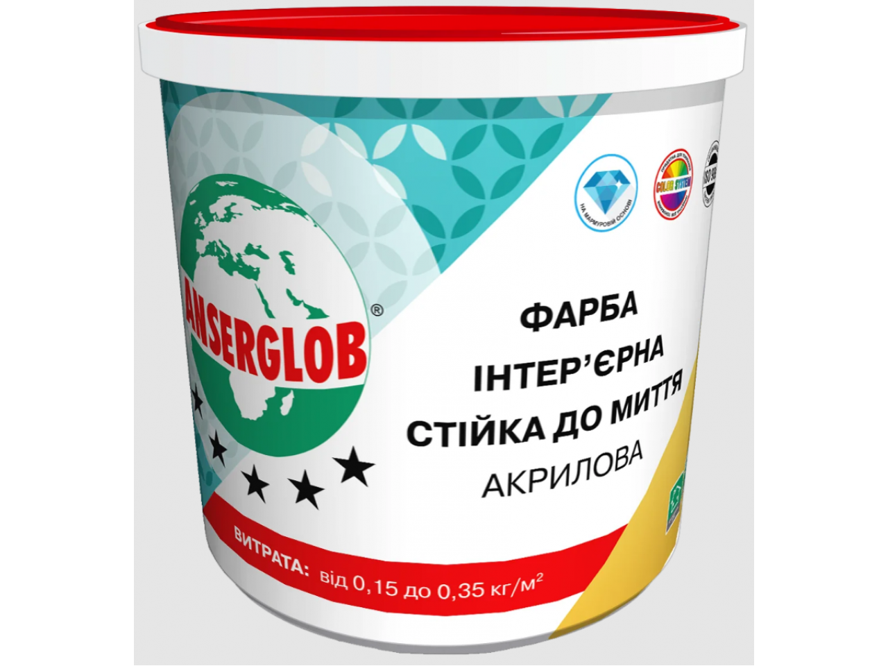 Фарба інтер'єрна акрилова стійка до миття Ансерглоб (Anserglob) (14кг/10л)