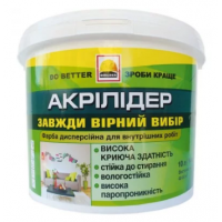 Краска интерьерная дисперсионная износостойкая Builder Акрилидер (14 кг/10 л)