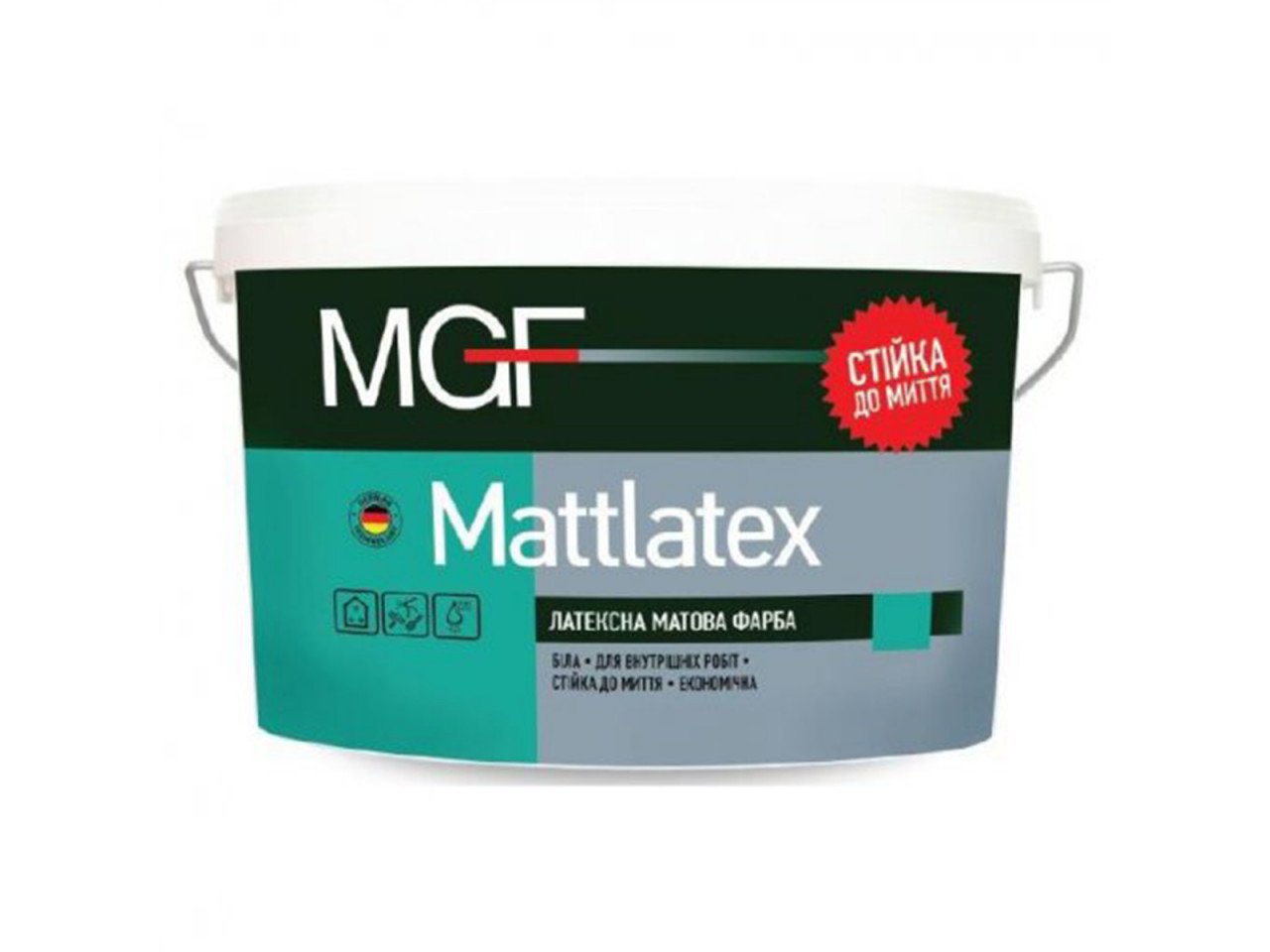 Краска латексная матовая MGF Mattlatex М100 для внутренних работ (7кг/5л)