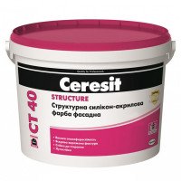 Краска фасадная CERESIT CT-40 структурная акриловая (14 кг/10 л)