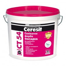 Фарба фасадна CERESIT CT-54 силікатна прозора (14 кг/10 л)