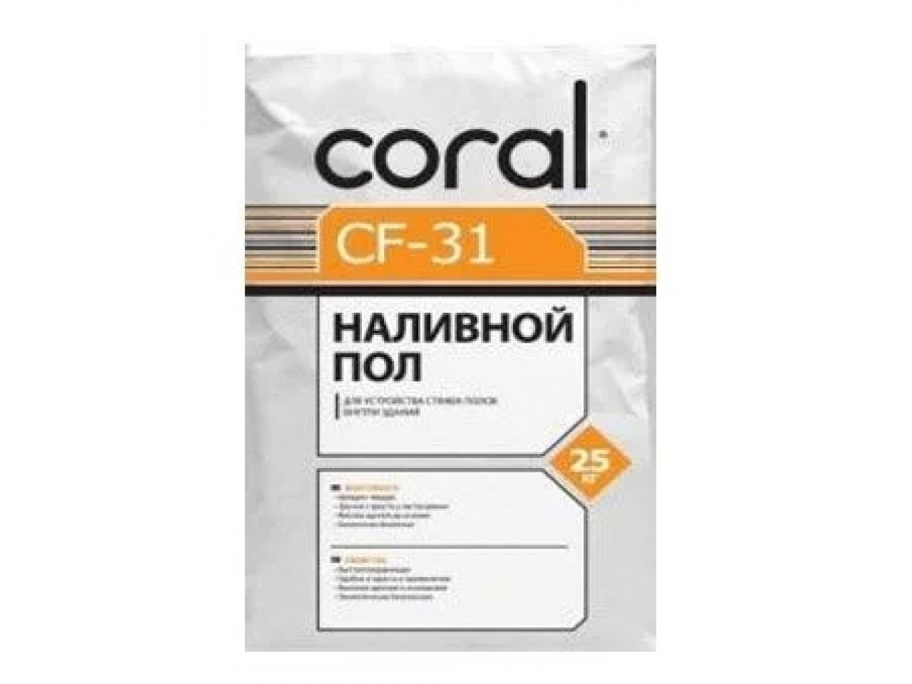 Стяжка для пола Корал ЦФ 31 (Сoral CF 31) 20-80 мм 25 кг