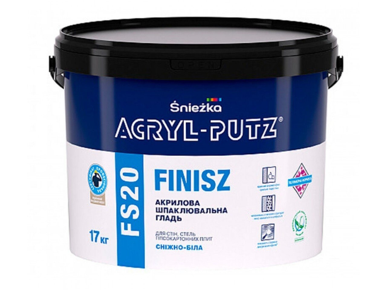 Финишная шпаклевочная гладь Sniezka Acryl-putz fs 20 finisz  белоснежная 17 кг