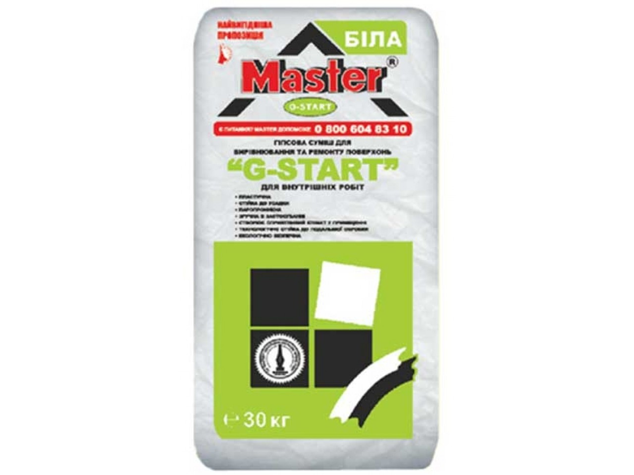 Гипсовая штукатурка Мастер Старт (Master G-Start) 30 кг
