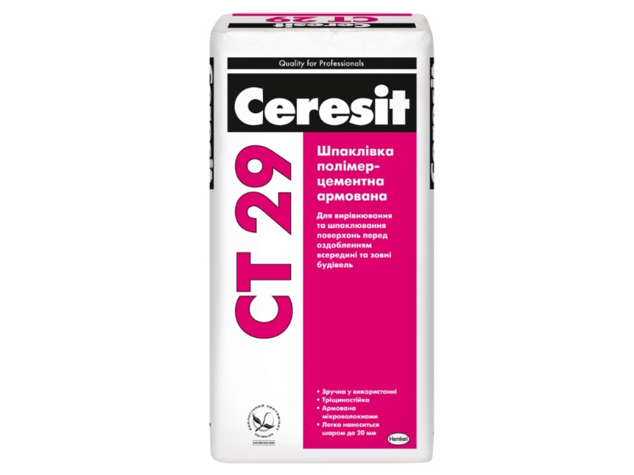 Штукатурка полимерцементная Церезит СТ 29 (Ceresit CT 29) армированная 25 кг